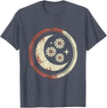 Vintage Red White Blue Floral Bouquet Ribbon T-Shirt - Heather Blue