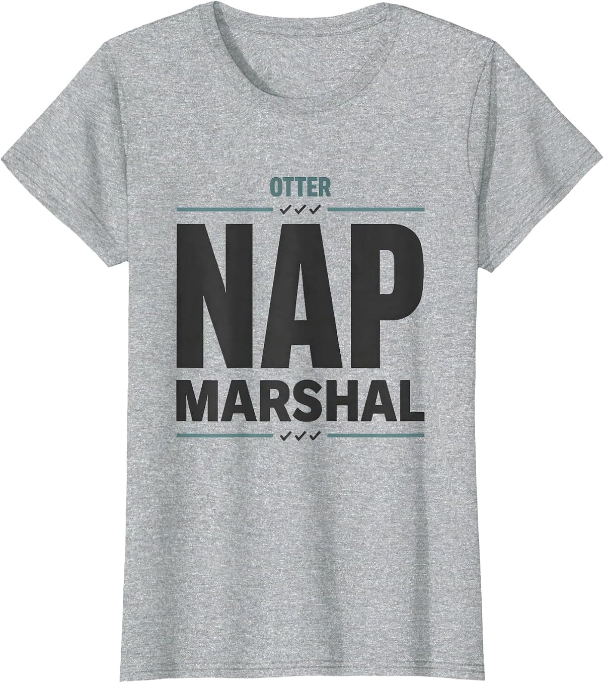 Women's Otter Nap Marshal Cute Animal Sleepshirt Lounge Wear T-Shirt - Heather Grey