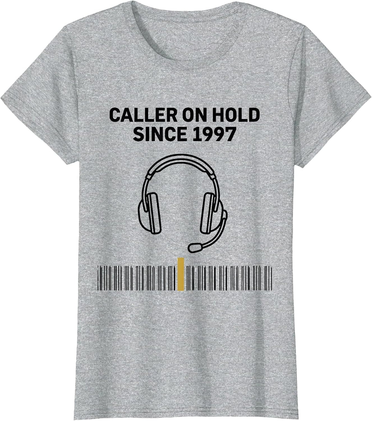 Caller On Hold Since 1997 Thin Line Tribute 911 Dispatcher T-Shirt - Heather Grey