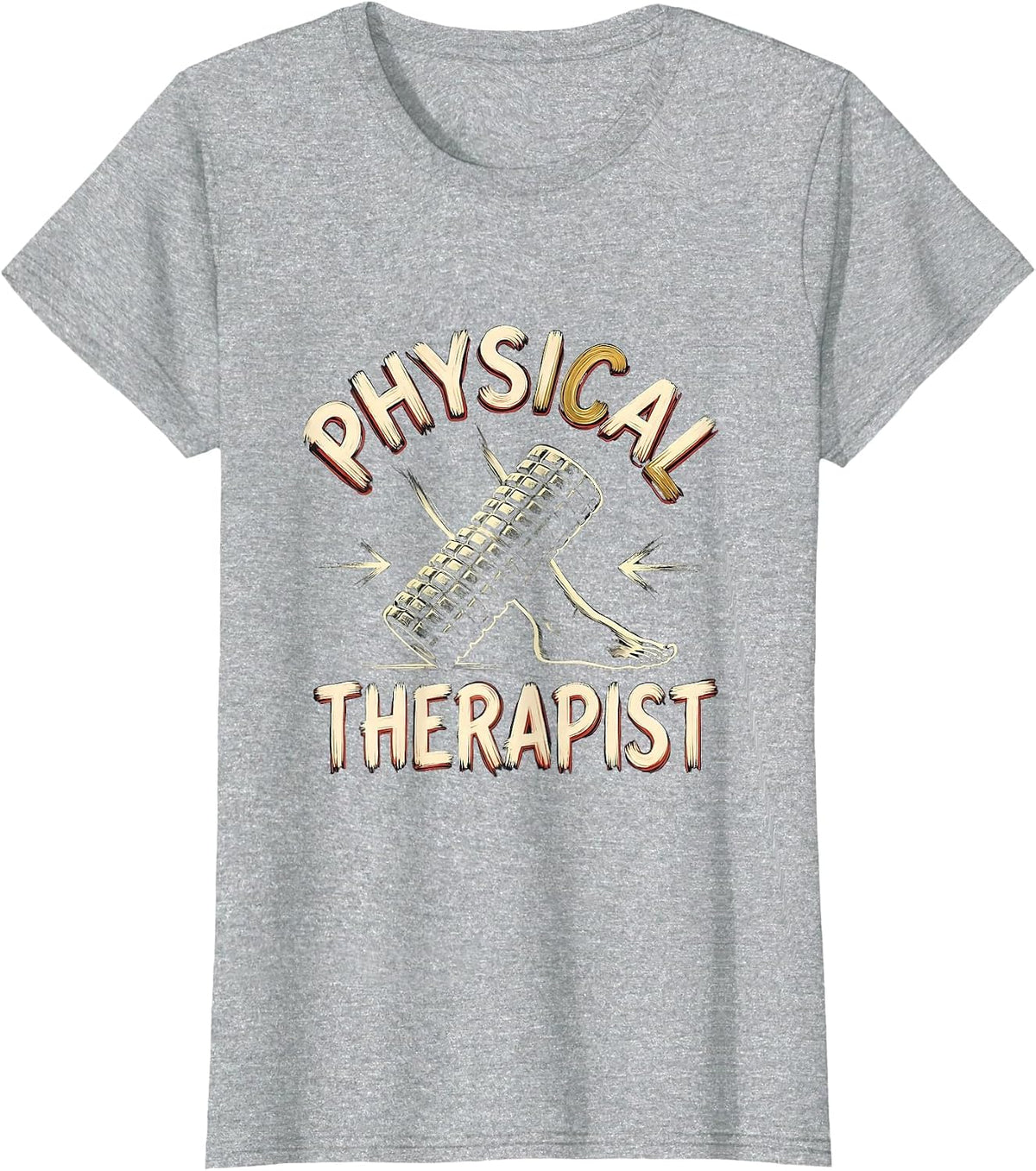Physical Therapist Retro Sign Painter Showcard OT PT Pride T-Shirt - Heather Grey
