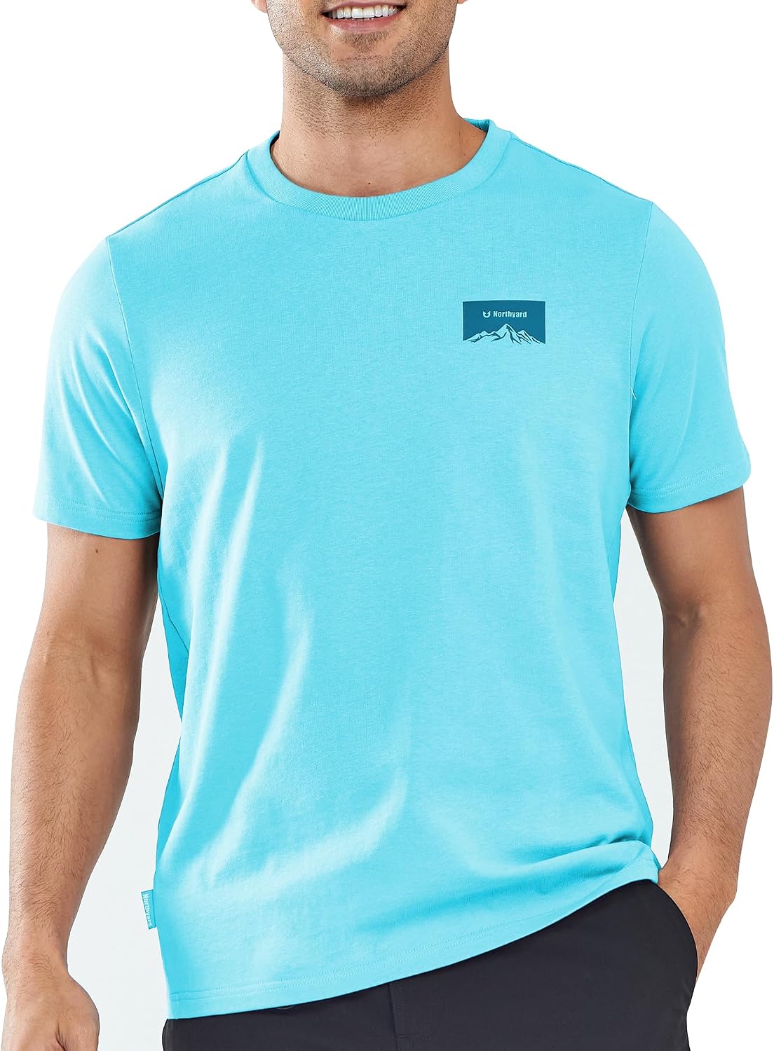 NORTHYARD Men’s Heavyweight Cotton T-Shirts Casual Short Sleeve Graphic - Lakeblue
