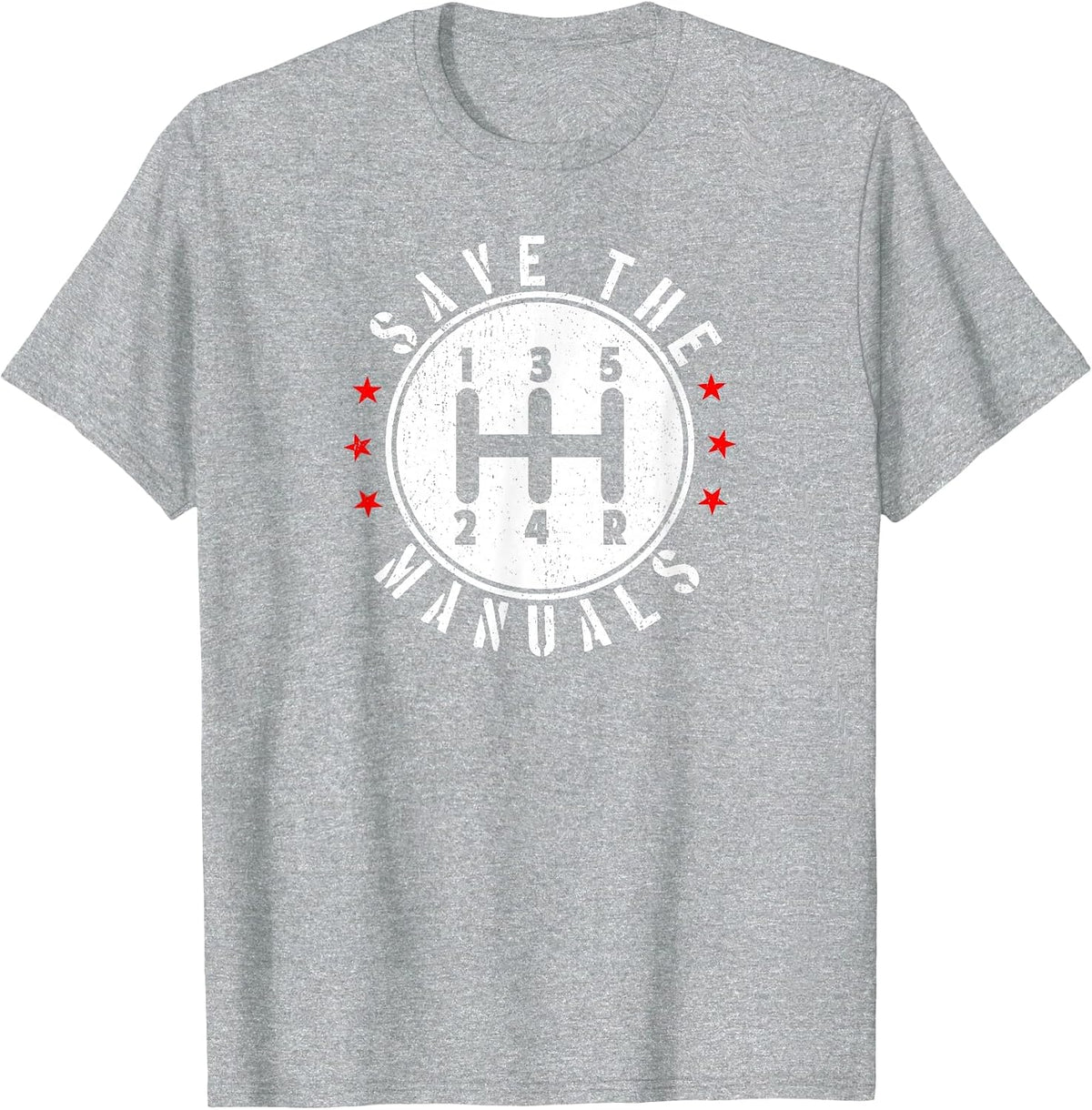 Save The Manuals-Manual Transmission Stick Driver T-Shirt - Heather Grey