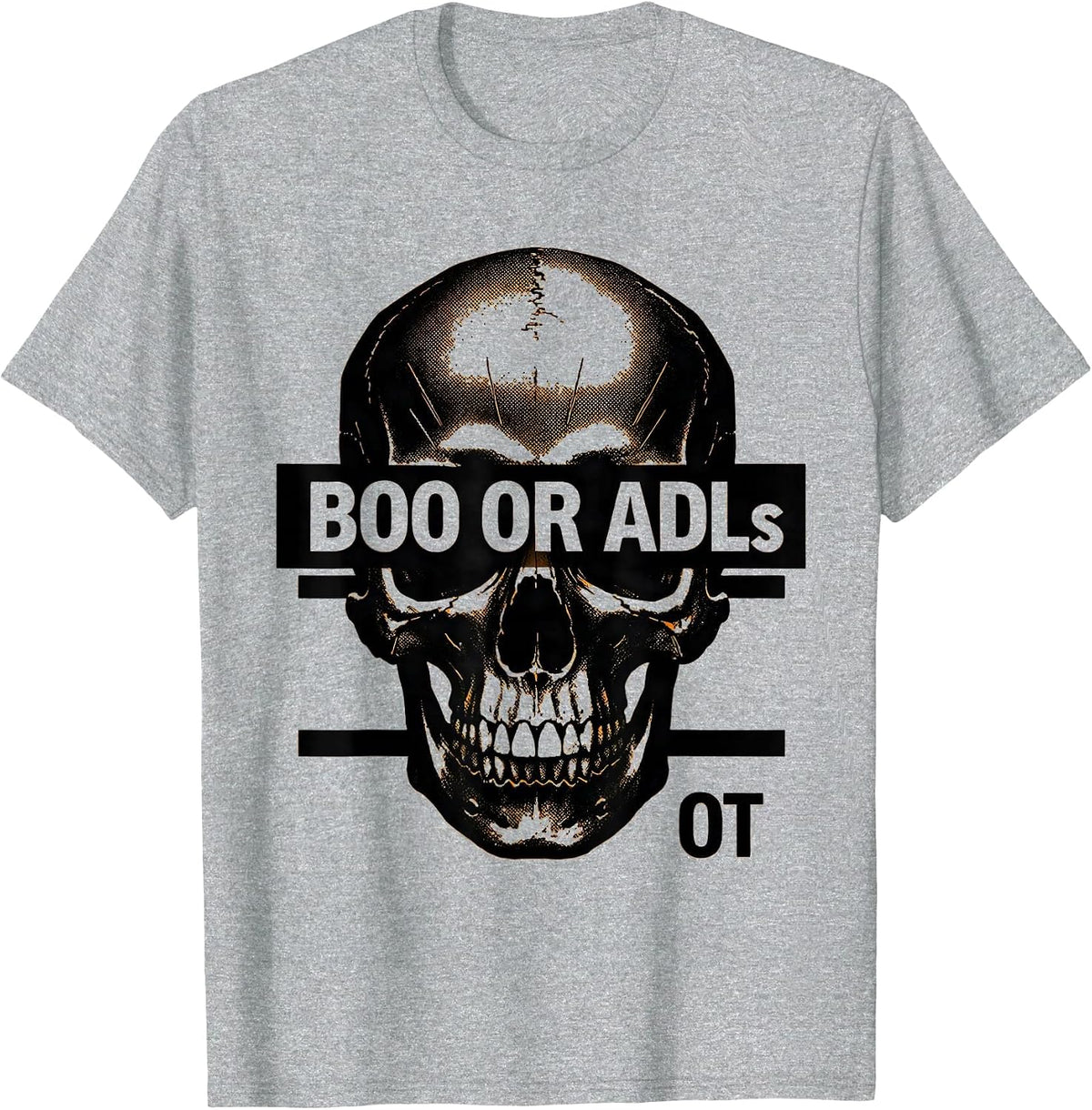 Men's Boo Or ADLs OT Funny Occupational Therapy Halloween Workwear T-Shirt - Heather Grey