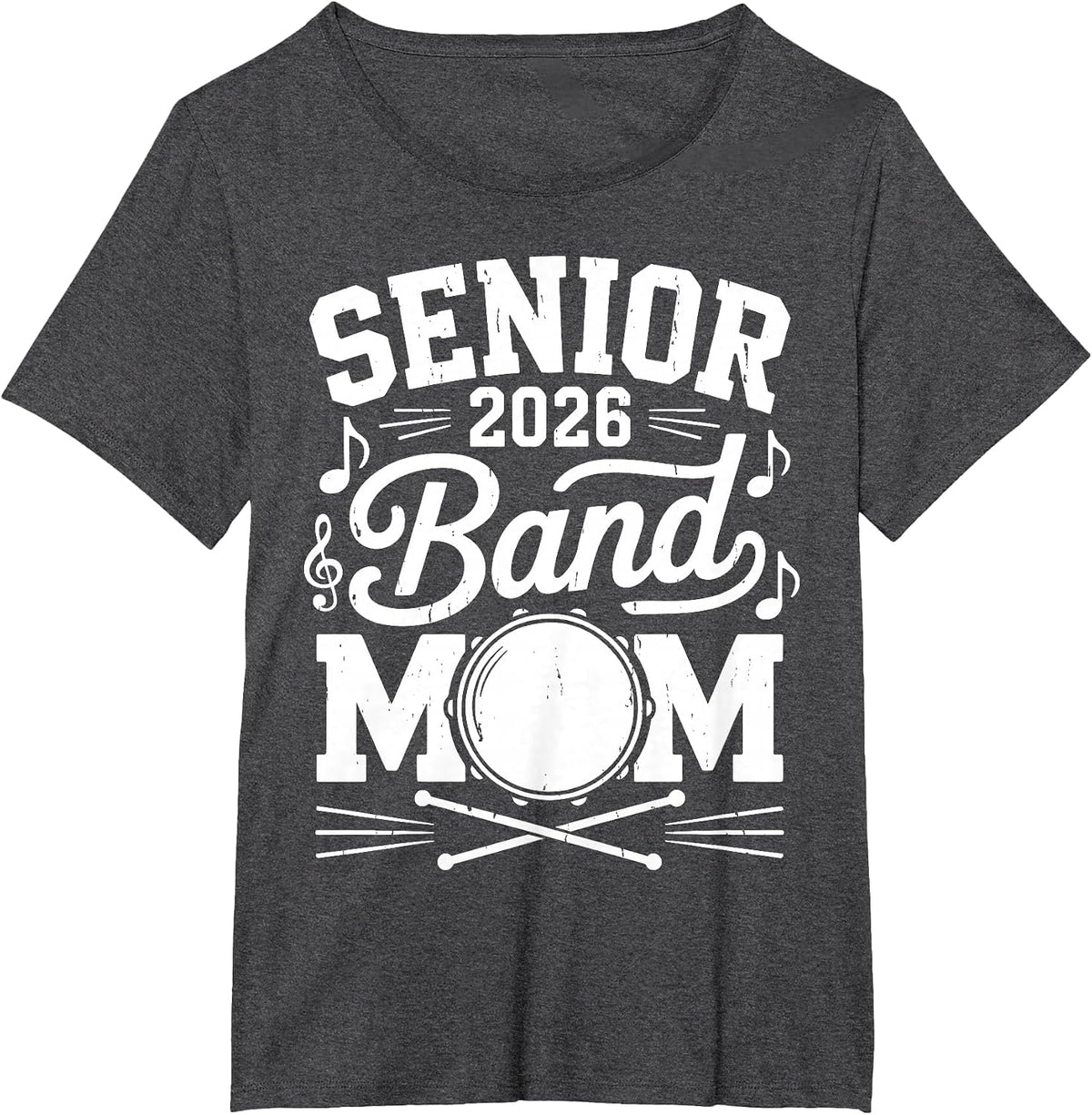 My Last First Day Senior 2026 Band Mom Back to School Retro T-Shirt - Dark Heather Grey