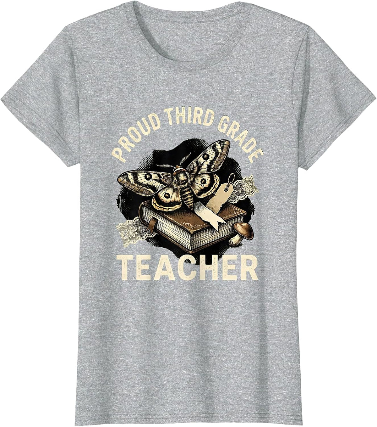 Women's Proud Third Grade Teacher Appreciation Design T-Shirt - Heather Grey