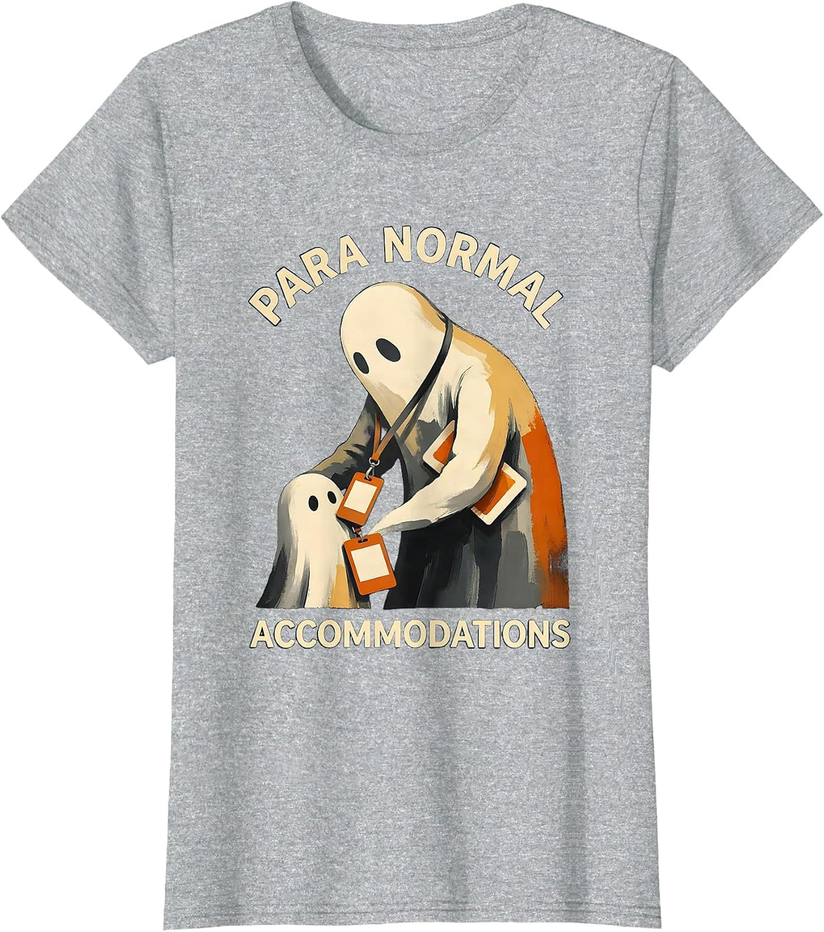 Women's Para Normal Accommodations Sped Teacher Ghost Halloween T-Shirt - Heather Grey