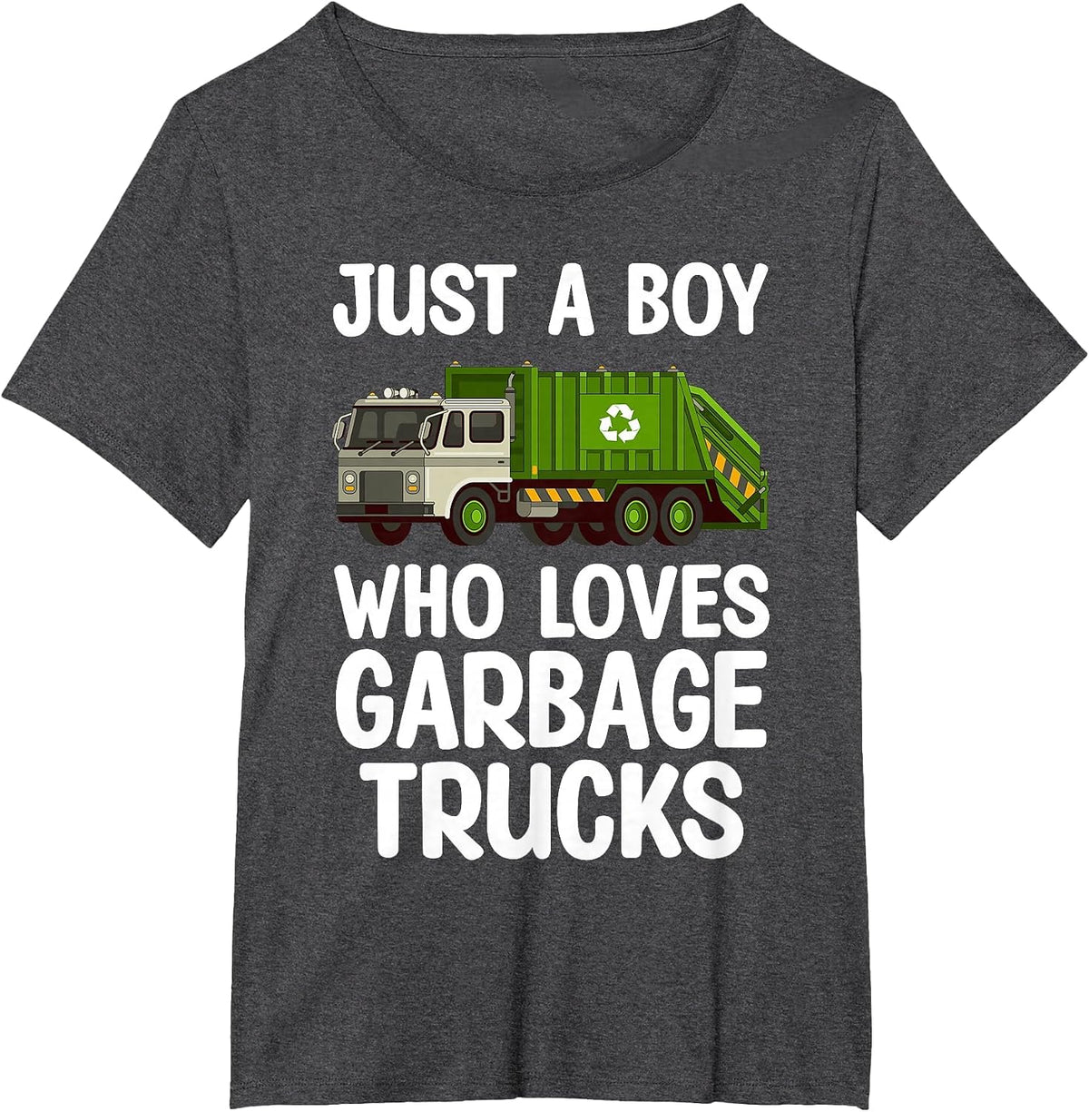 Best Garbage Truck Art for Toddler Boys Trash Garbage Man T-Shirt - Dark Heather Grey