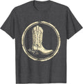 Men's Cowgirl Boots Spurs and Wildflowers Western Art T-Shirt - Dark Heather Grey