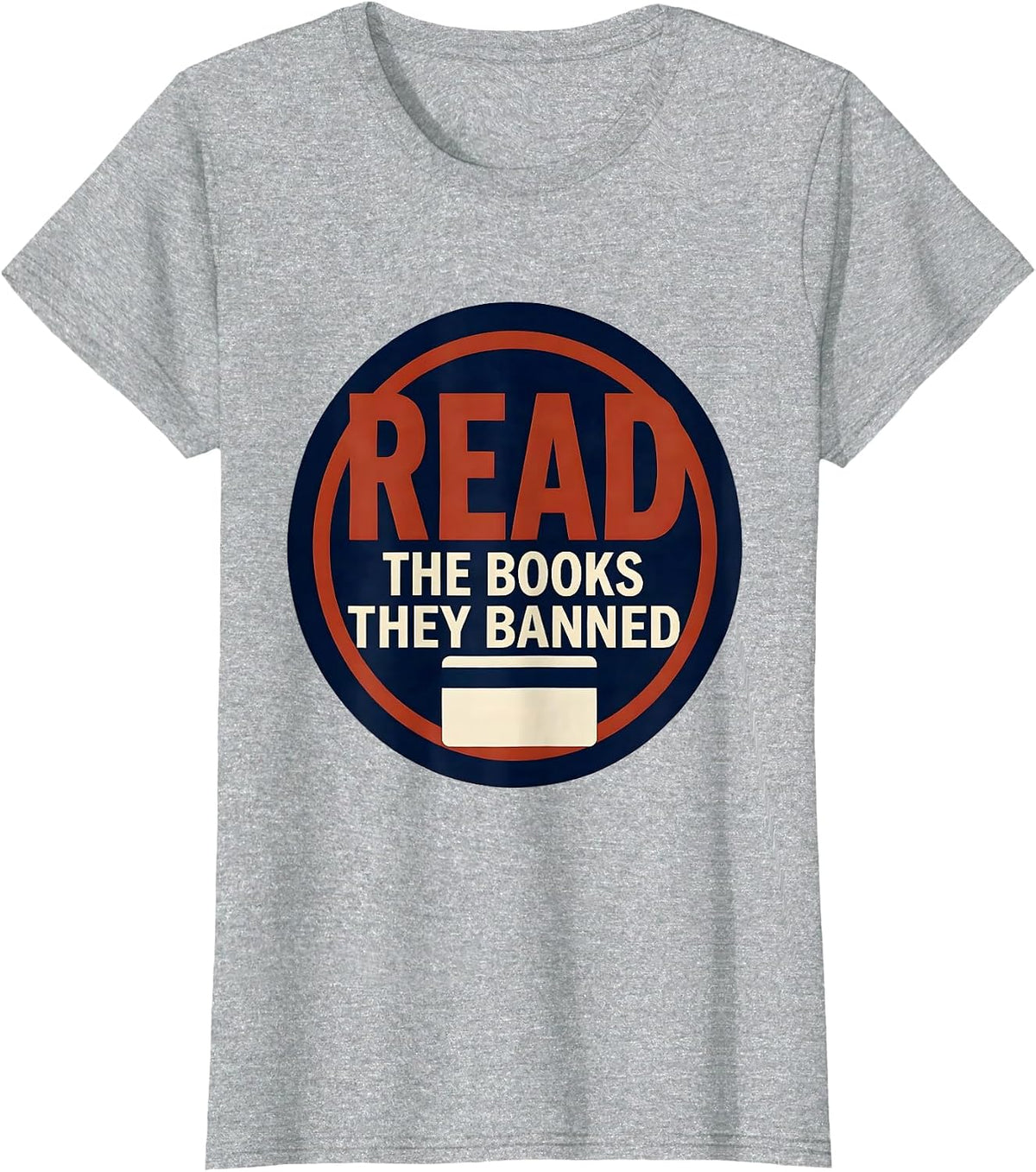 Read The Books They Banned Screenprint Poster Librarian T-Shirt - Heather Grey