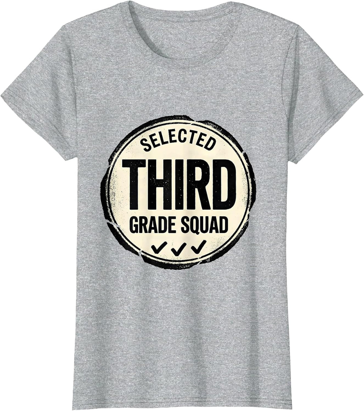 Women's Selected Third Grade Squad Back to School Teacher Student T-Shirt - Heather Grey