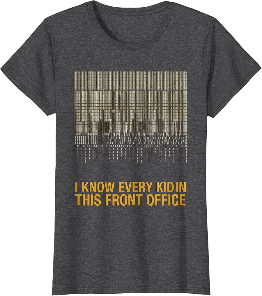 Women's I Know Every Kid In This Front Office Specials Teacher Crew T-Shirt - Dark Heather Grey