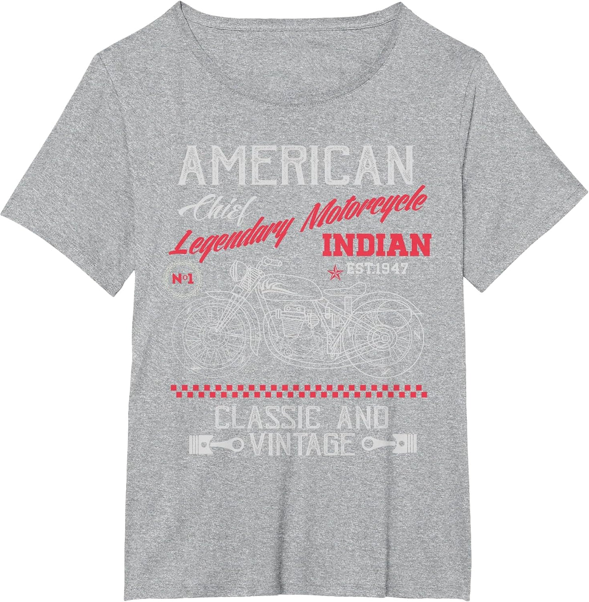 Vintage American Motorcycle Indian Old Bikers T-Shirt T-Shirt - Heather Grey