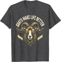 Men's Goats Make Life Better Funny Goat Lover Design T-Shirt - Dark Heather Grey