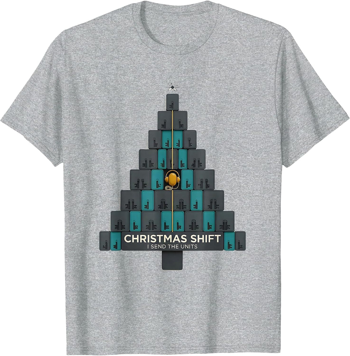 Men's Christmas Shift I Send The Units Funny 911 Dispatcher T-Shirt - Heather Grey