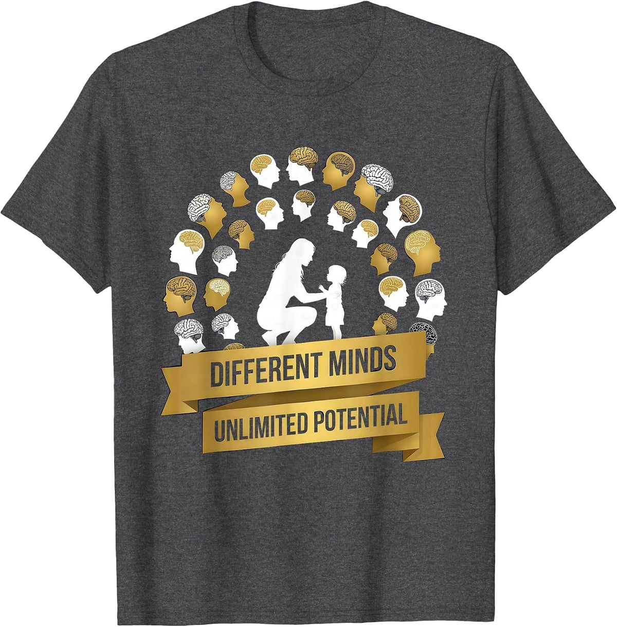 Men's Different Minds Unlimited Potential Sped Teacher T-Shirt - Dark Heather Grey