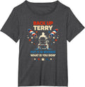 Back it Up Terry Put It in Reverse July 4th Fireworks Terry T-Shirt - Dark Heather Grey