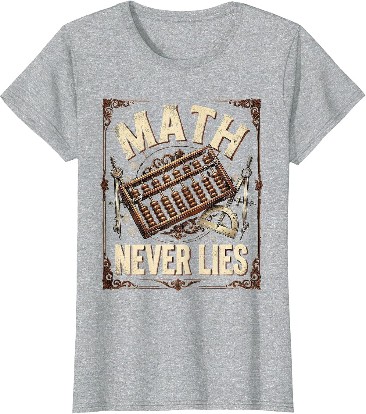 Math Never Lies Bold Statement Design T-Shirt - Heather Grey