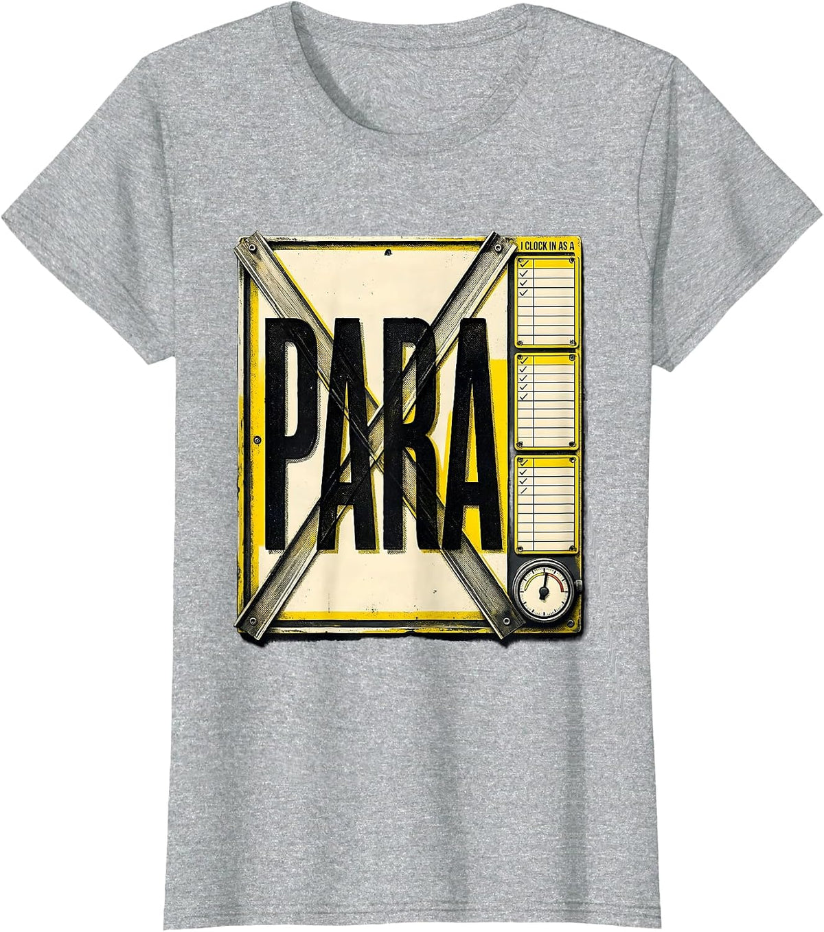 I Clock In As A Para Funny Paraprofessional Teacher T-Shirt - Heather Grey