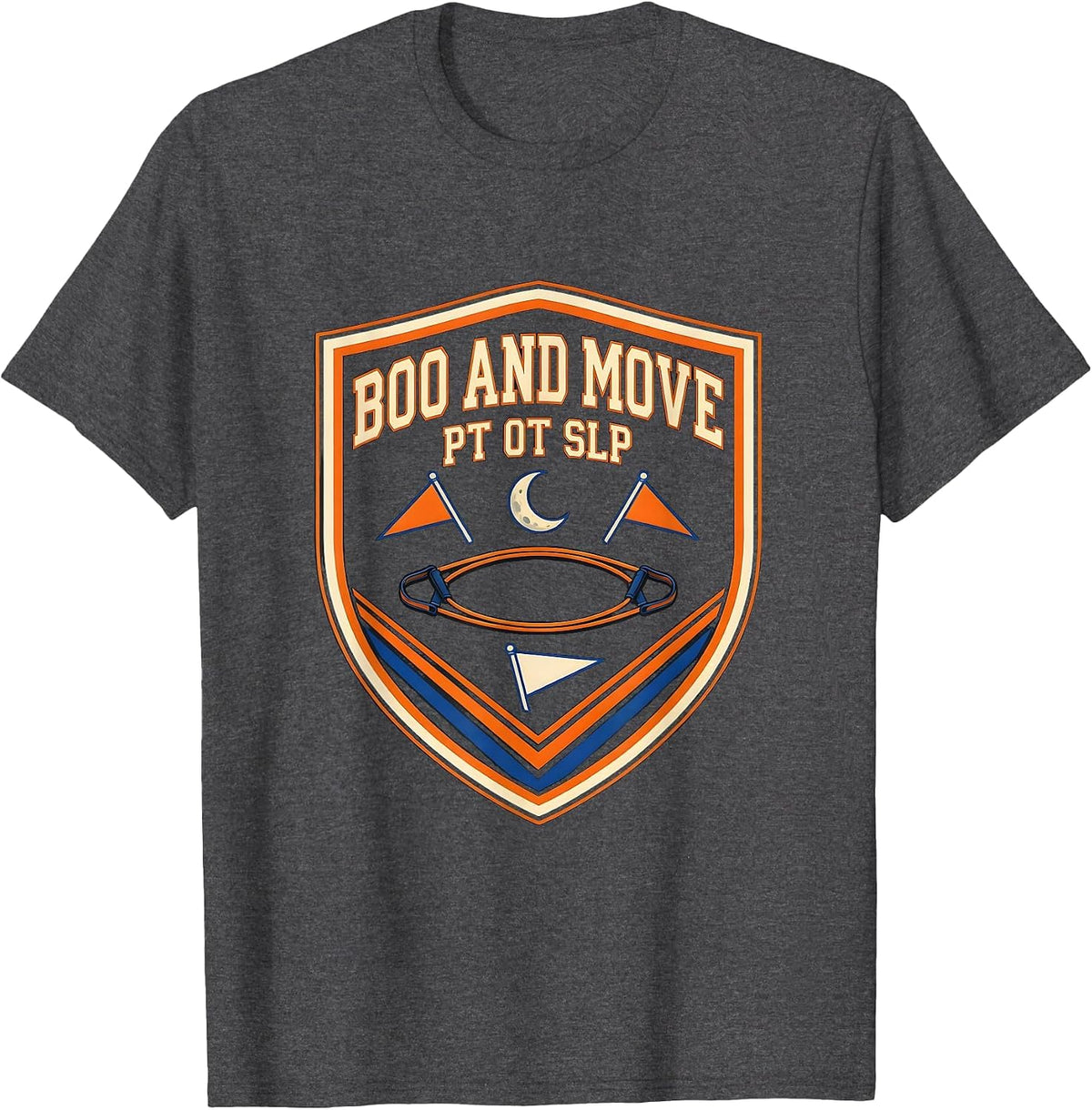 Men's Boo And Move PT OT SLP Halloween Therapy Squad Costume T-Shirt - Dark Heather Grey