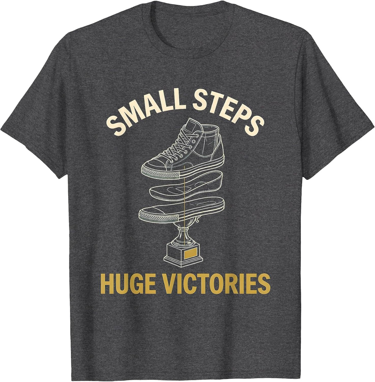 Men's Small Steps Huge Victories Sped Teacher Design T-Shirt - Dark Heather Grey