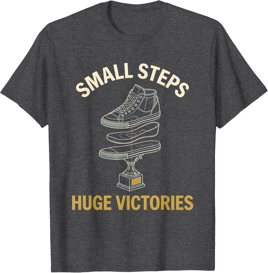 Men's Small Steps Huge Victories Sped Teacher Design T-Shirt - Dark Heather Grey