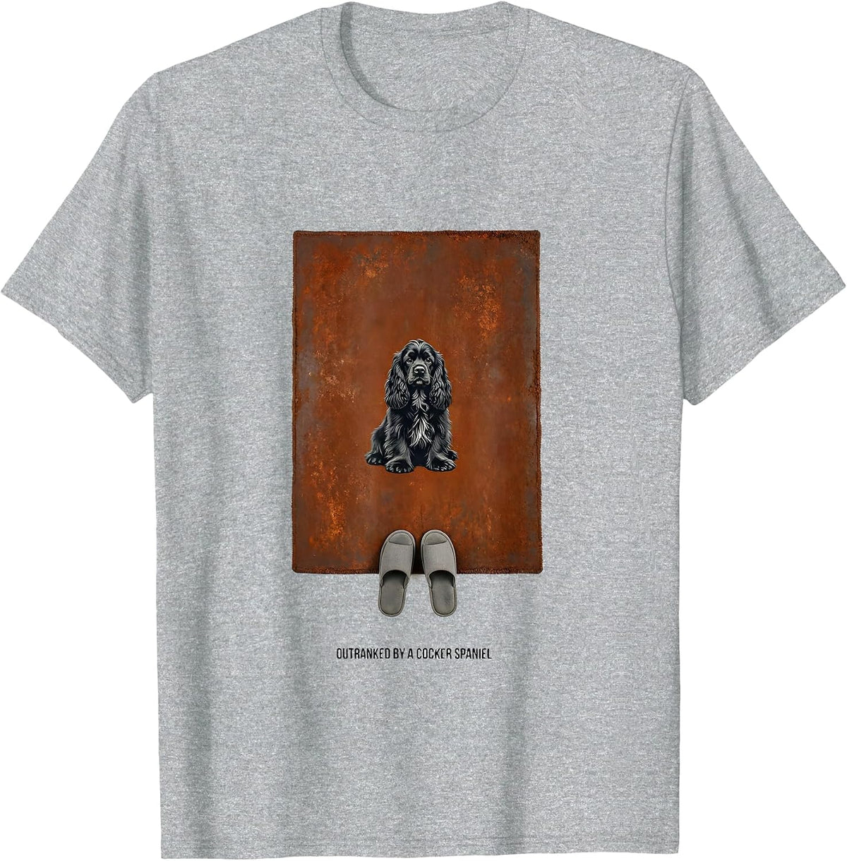 Men's Outranked By A Cocker Spaniel Funny Dog Breed Owner Humor T-Shirt - Heather Grey