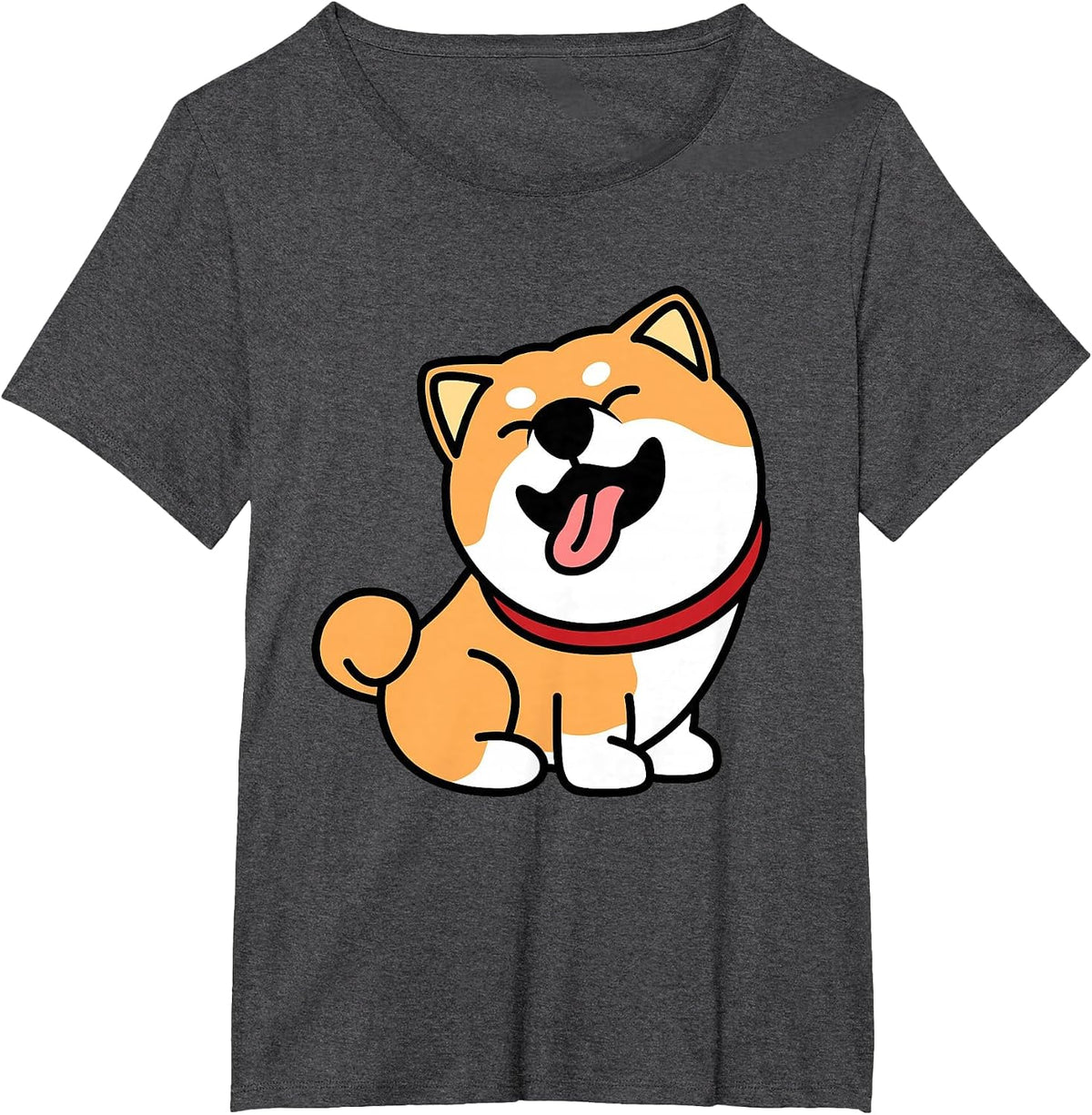 Cute Shiba Inu Dog Lover T-Shirt - Dark Heather Grey