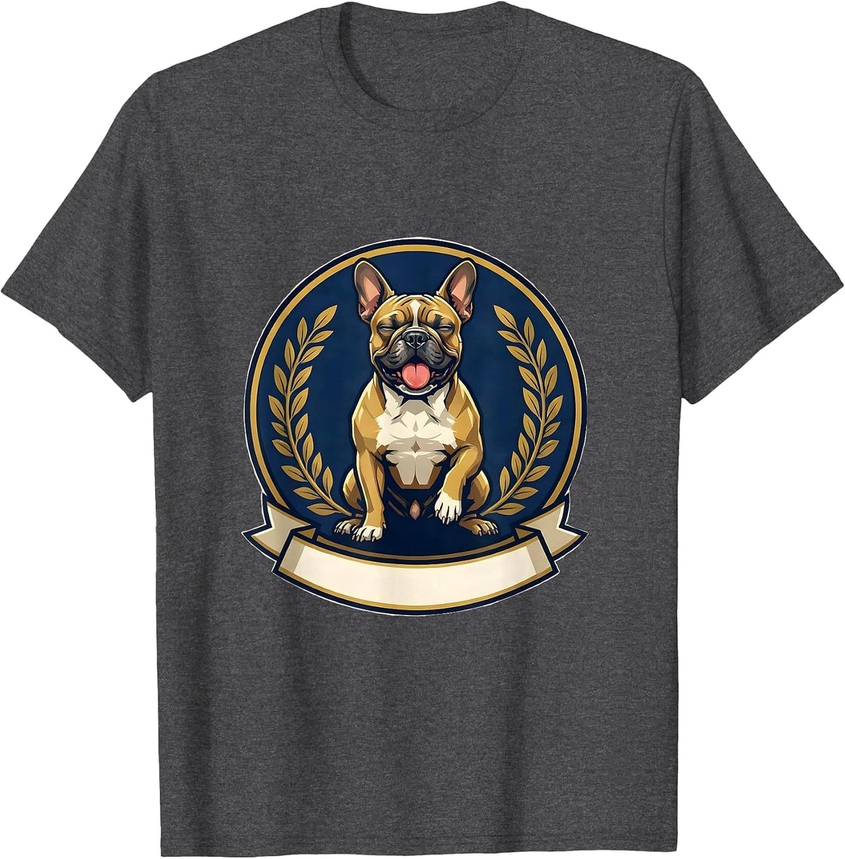 Men's Pittie Crest Pitbull Mom Dog Lover Emblem T-Shirt - Dark Heather Grey