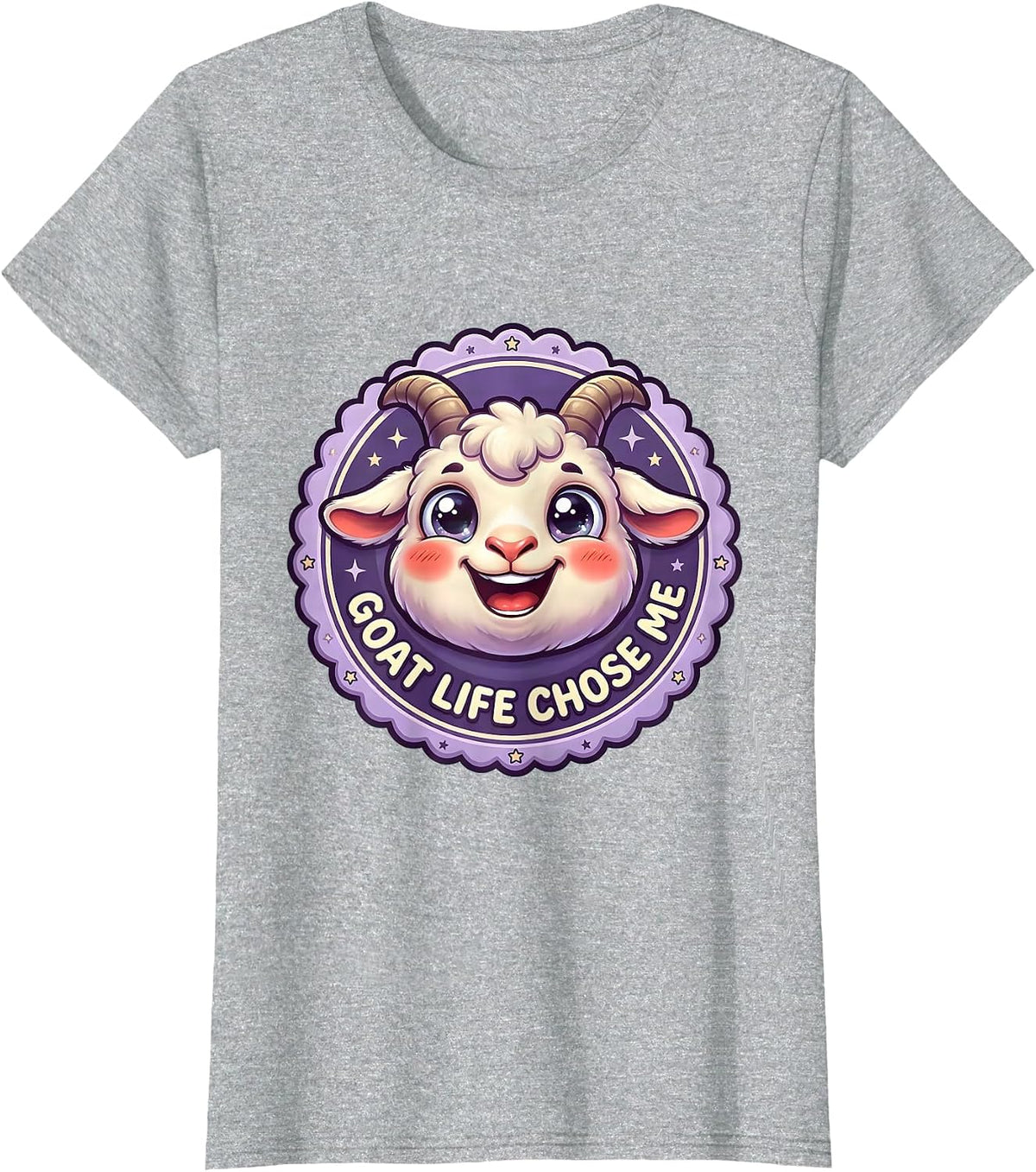 Goat Life Chose Me Funny Goat Lover Design T-Shirt - Heather Grey