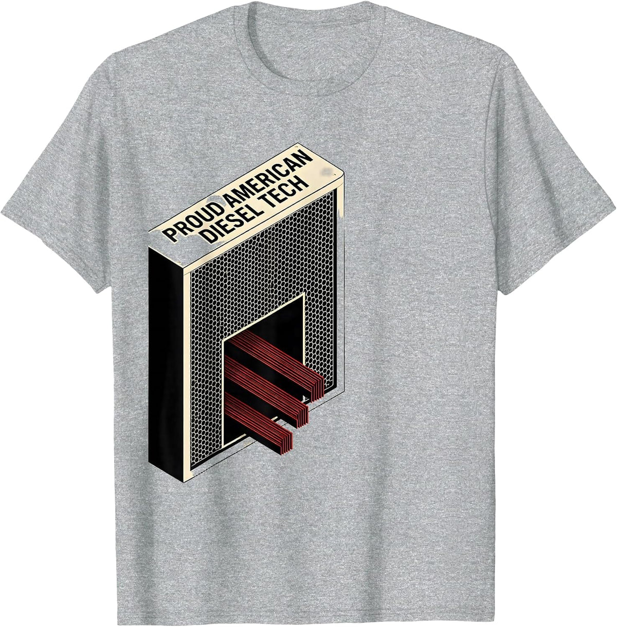 Men's Proud American Diesel Tech Patriotic Diesel Tech Gift T-Shirt - Heather Grey