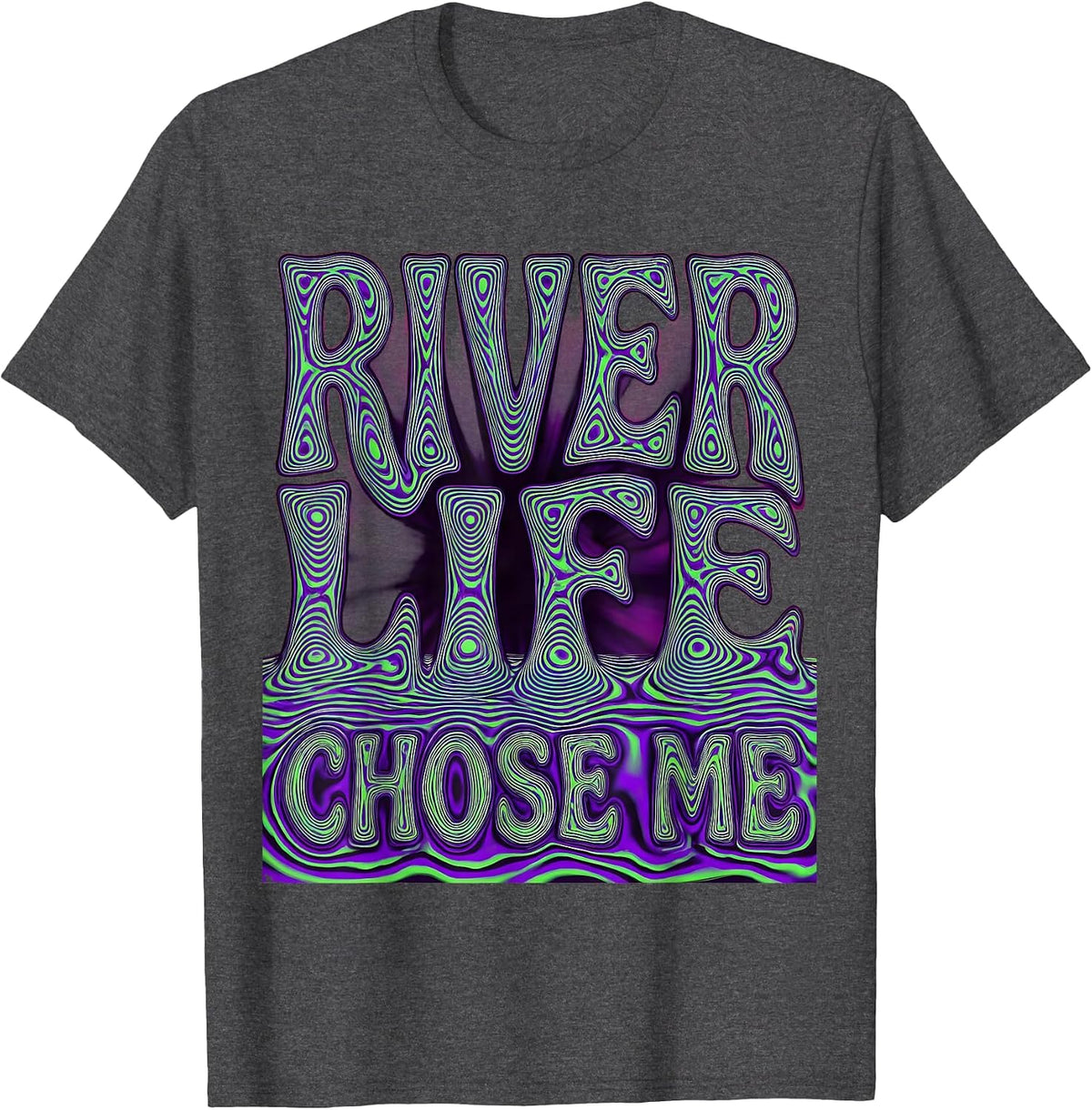 River Life Chose Me Otter Nature Design T-Shirt - Dark Heather Grey