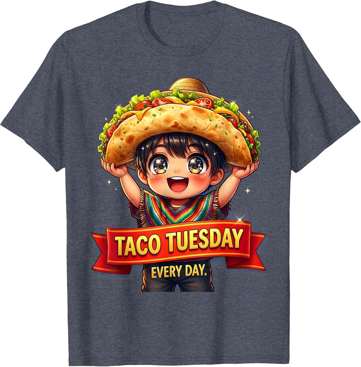 Men's Taco Tuesday Every Day Toddler Mexican Design T-Shirt - Heather Blue