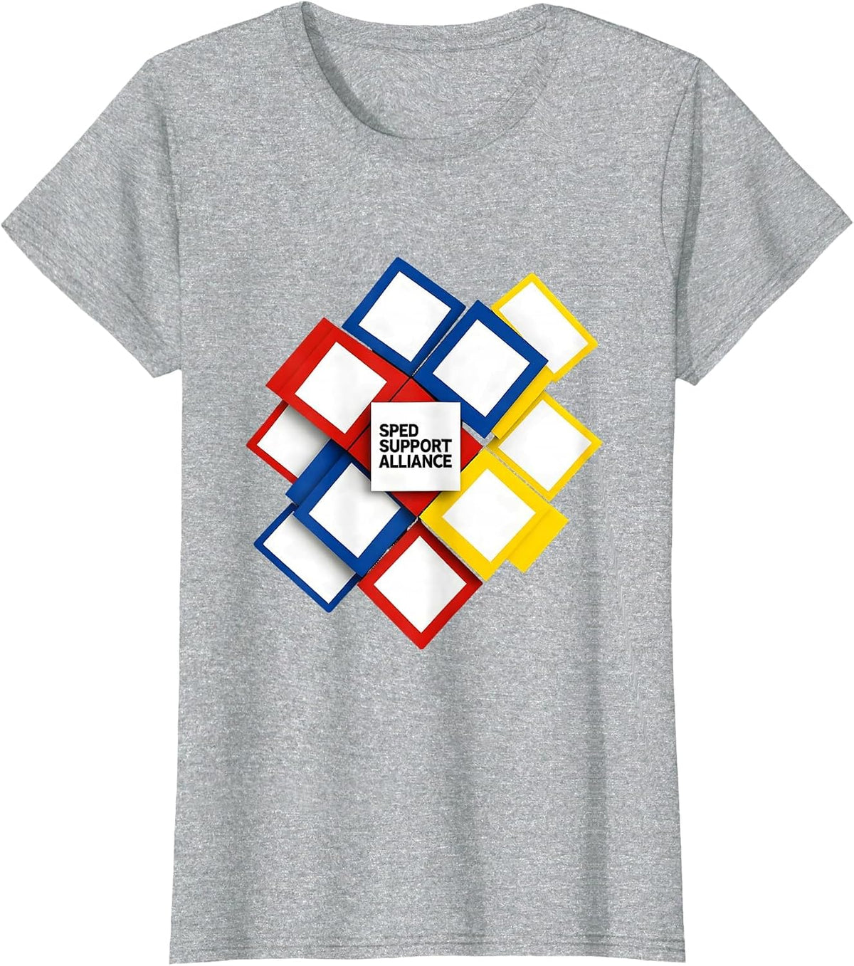SPED Support Alliance Bauhaus Modernist Teacher Appreciation T-Shirt - Heather Grey