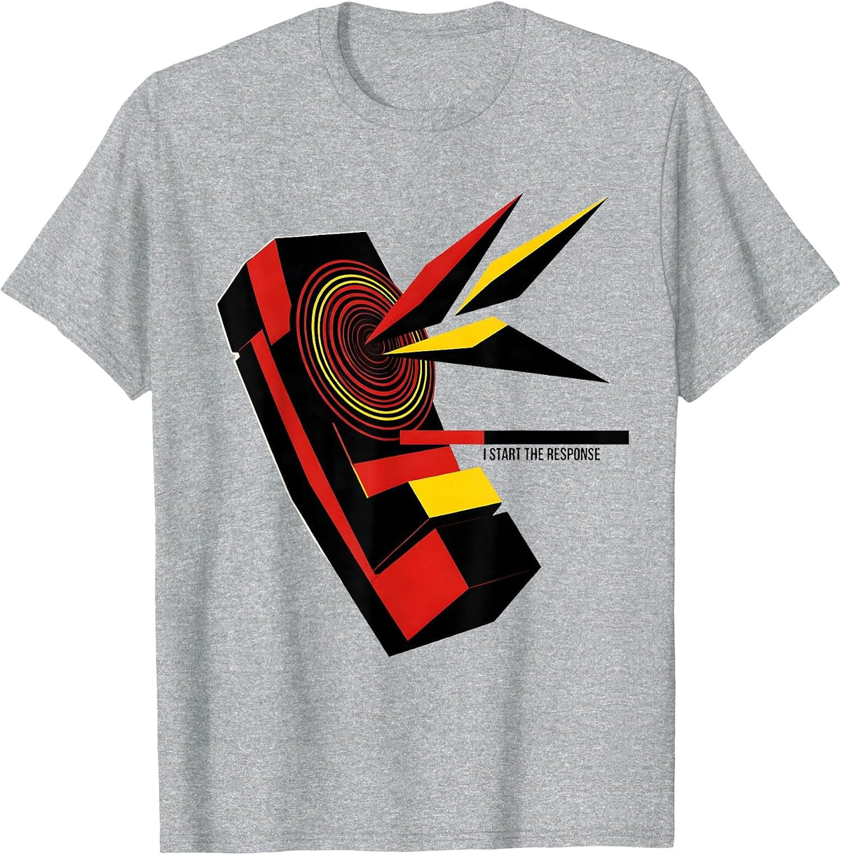 Men's I Start The Response Bauhaus Modernist 911 Dispatcher Thin T-Shirt - Heather Grey