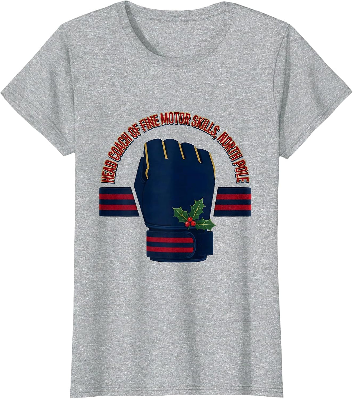 Head Coach of Fine Motor Skills North Pole Occupational T-Shirt - Heather Grey
