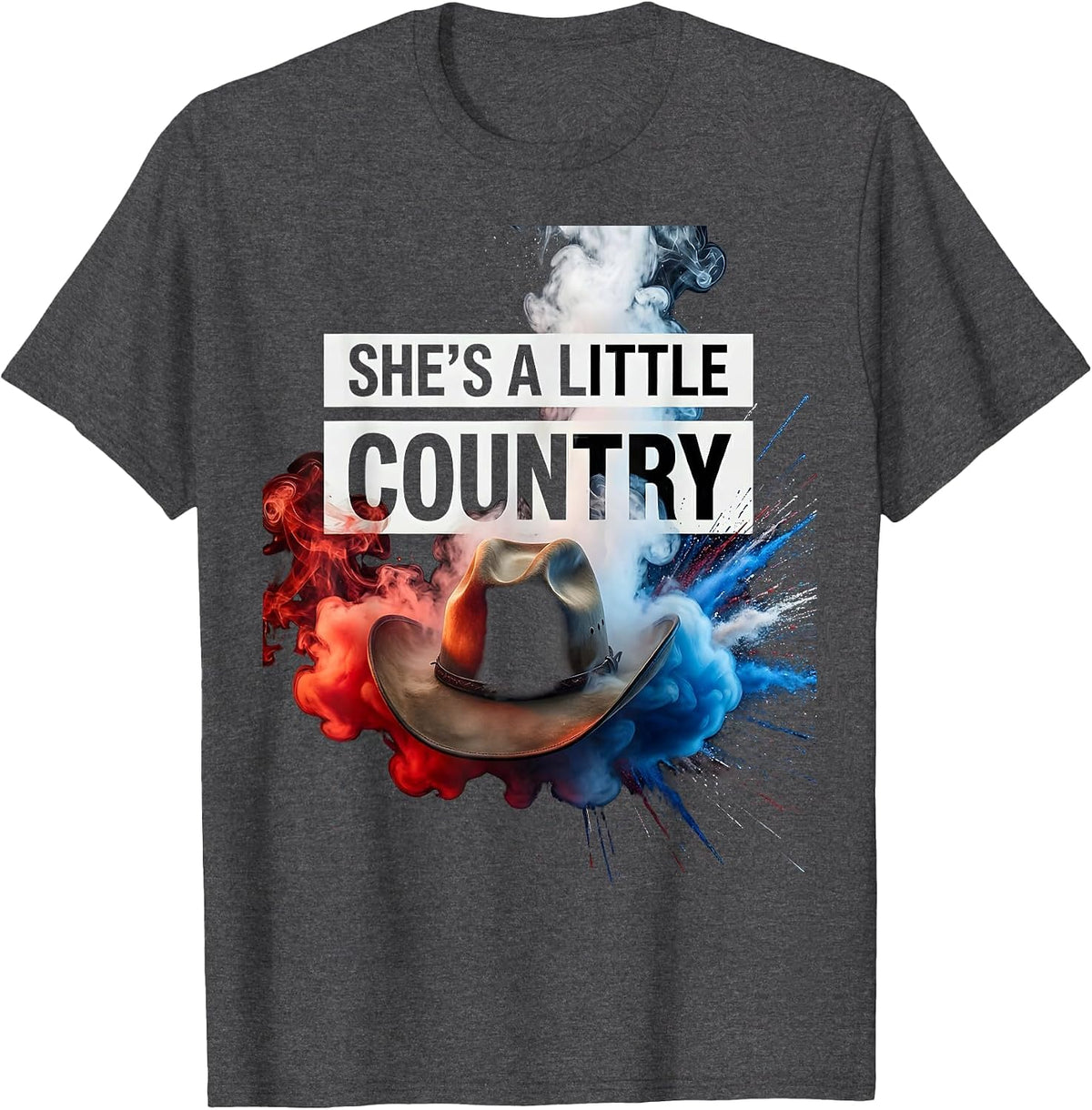 She's a Little Country Girls Western Design T-Shirt - Dark Heather Grey