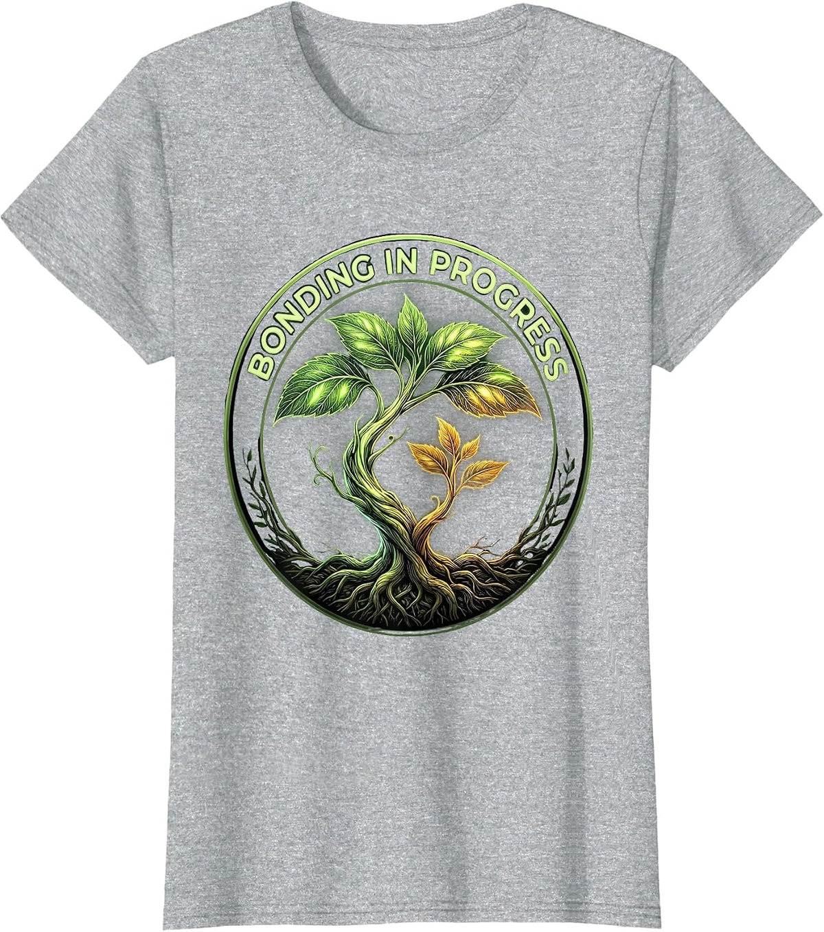 Bonding In Progress Dad Baby Carrier Design T-Shirt - Heather Grey