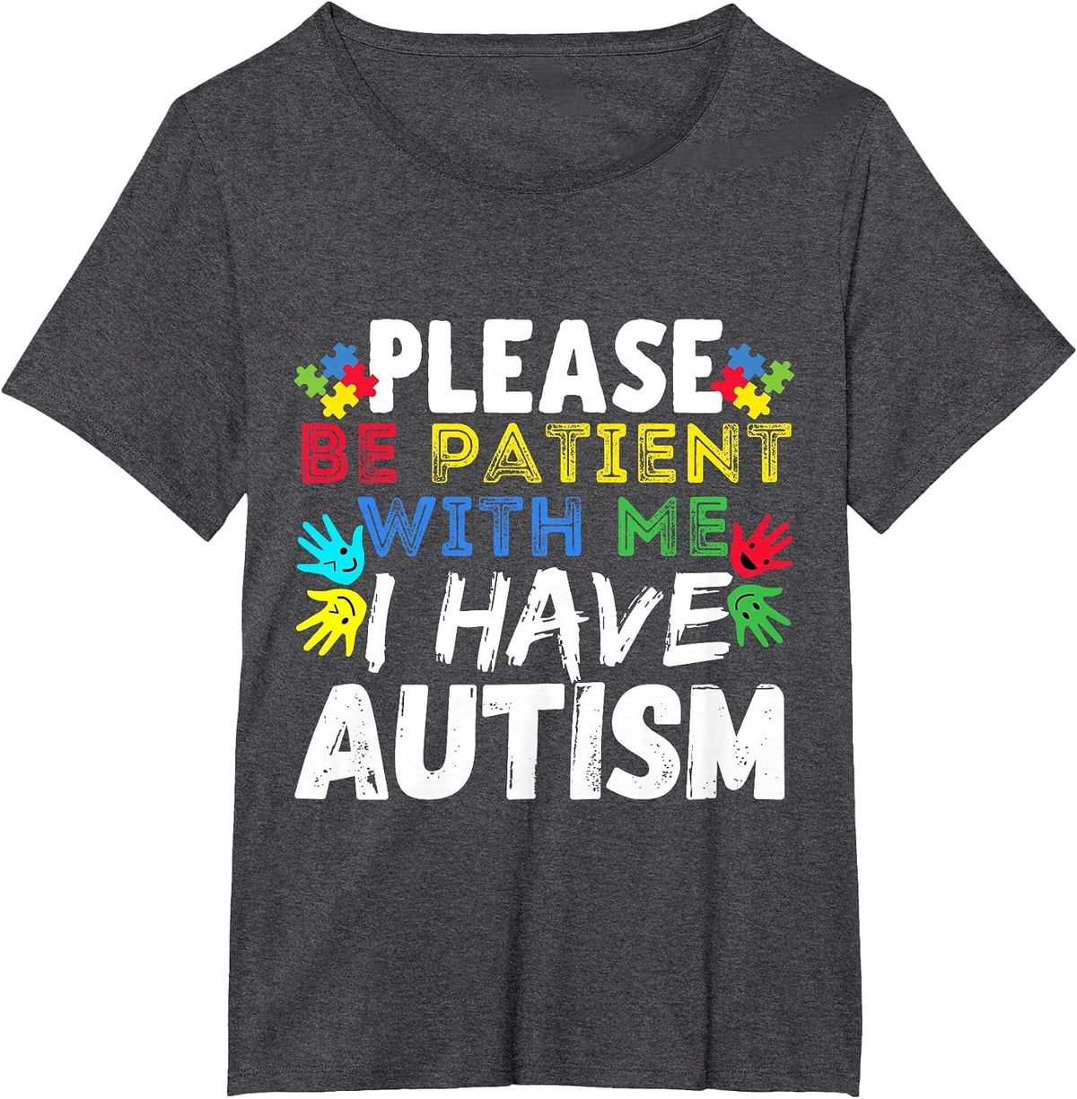 Mens Please Be Patient I Have Autism Awareness for Kids T-Shirt - Dark Heather Grey