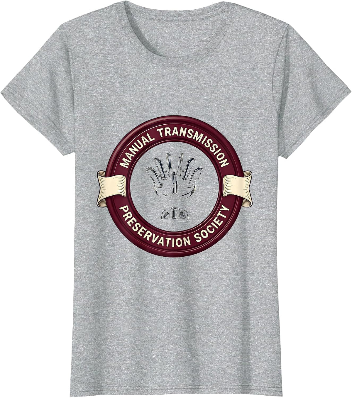Manual Transmission Preservation Society Emblem T-Shirt - Heather Grey