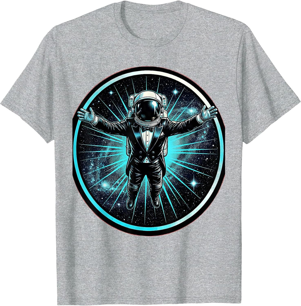 Men's Astronaut in Tuxedo Space Floating Graphic T-Shirt - Heather Grey