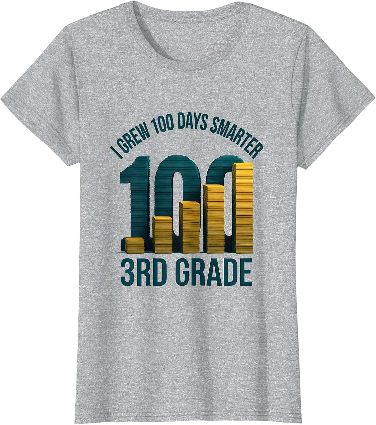 Women's I Grew 100 Days Smarter — 3rd Grade Playful Teacher T-Shirt - Heather Grey