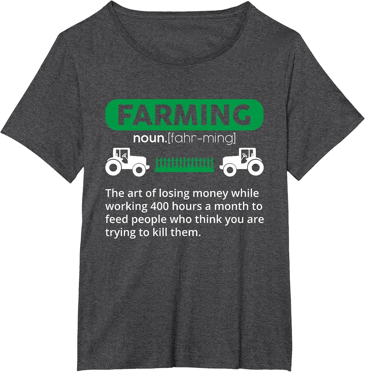 Farming Definition Noun - Funny Farmer T-Shirt - Dark Heather Grey