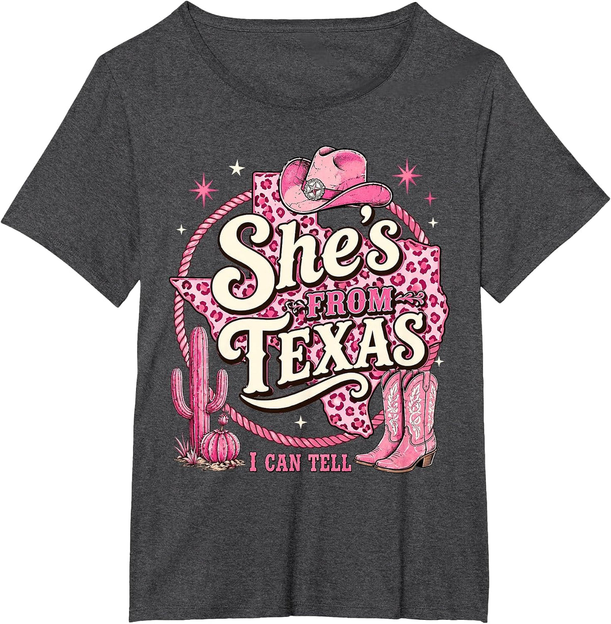 She's from Texas I Can Tell Retro Vintage Texas's Girl Women T-Shirt - Dark Heather Grey
