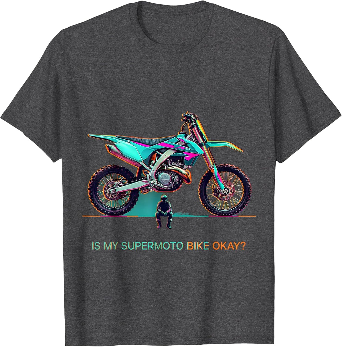 Men's Is My Supermoto Bike Okay Funny Biker Gift T-Shirt - Dark Heather Grey