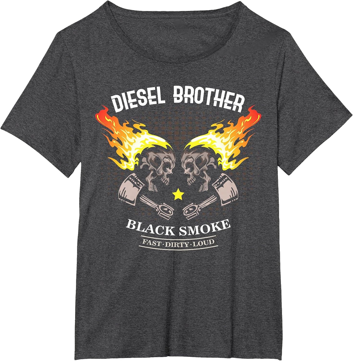 Diesel Brother Fast Loud Dirty Anti Fine Dust Power T-Shirt - Dark Heather Grey