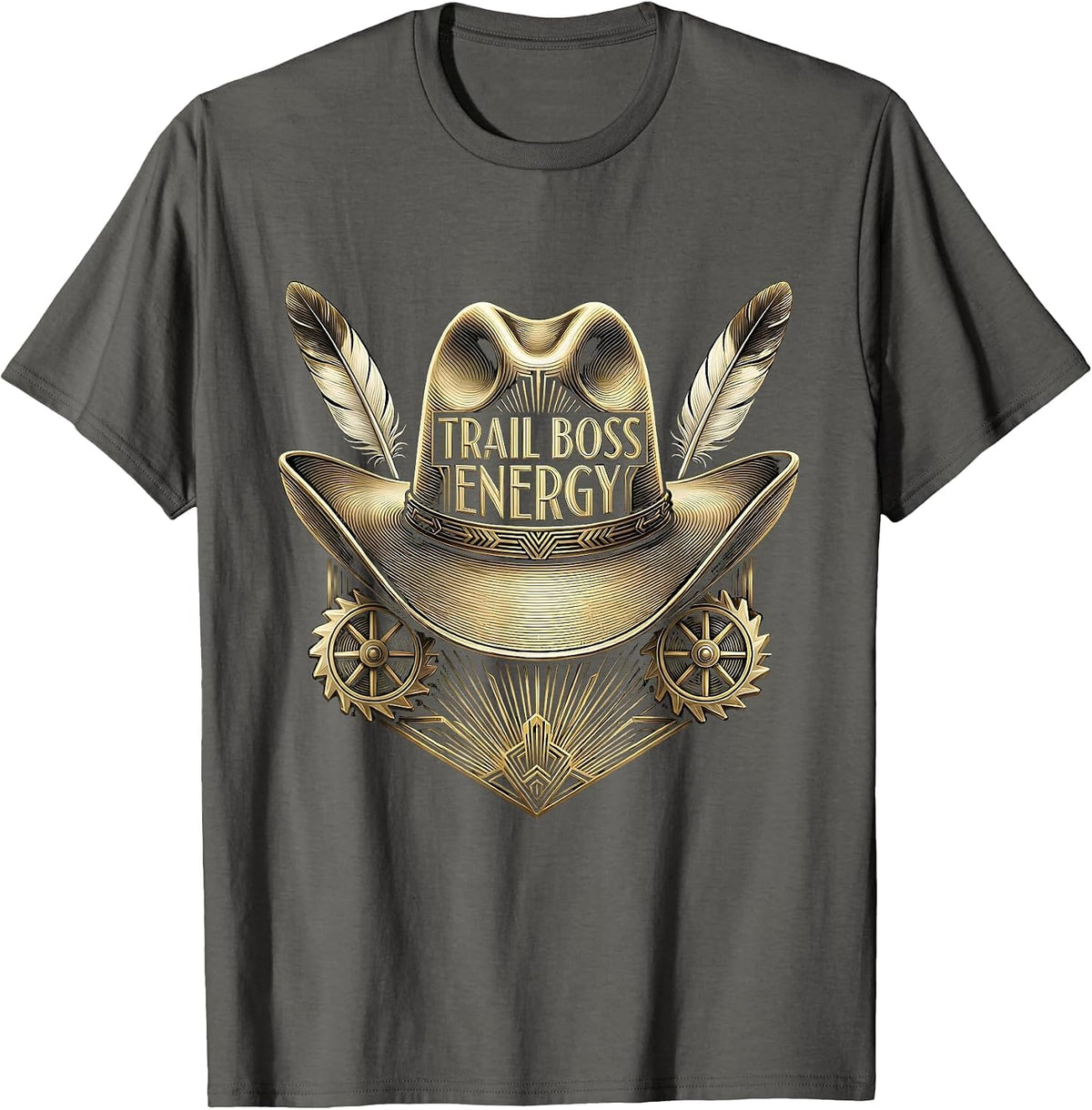 Trail Boss Energy Cowgirl Design T-Shirt - Asphalt Grey