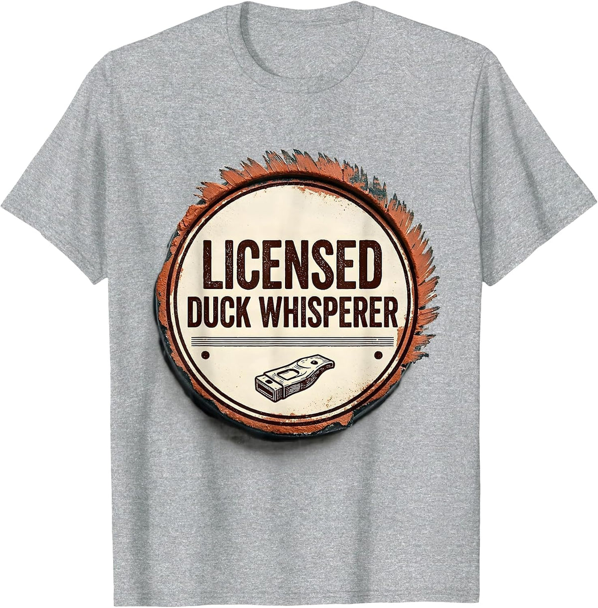 Men's Licensed Duck Whisperer Funny Duck Hunter Hunting Gift T-Shirt - Heather Grey