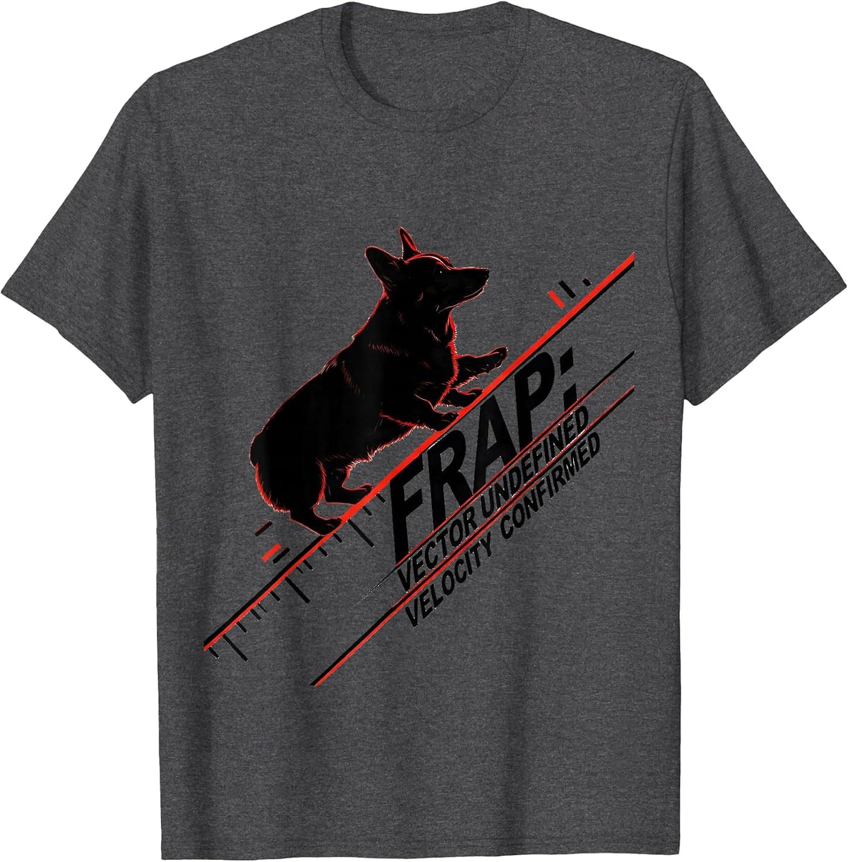 Frap: Vector Undefined, Velocity Confirmed Corgi Owner T-Shirt - Dark Heather Grey
