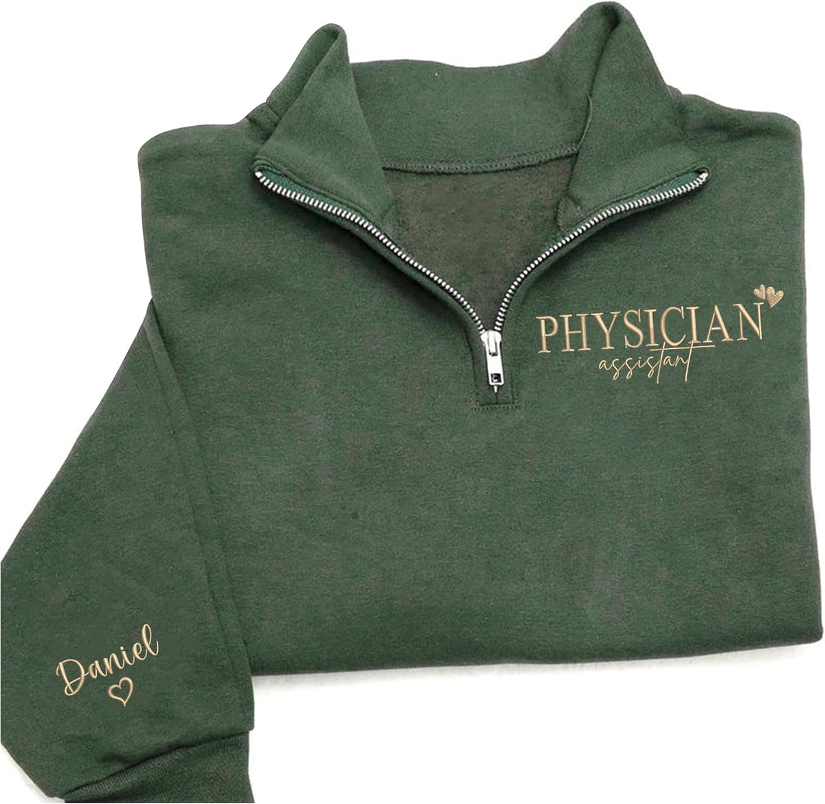 Custom Profession Quarter Zip Sweatshirt, Embroidered & Personalized Work Shirt Gift for Professionals 2026 - Physician
