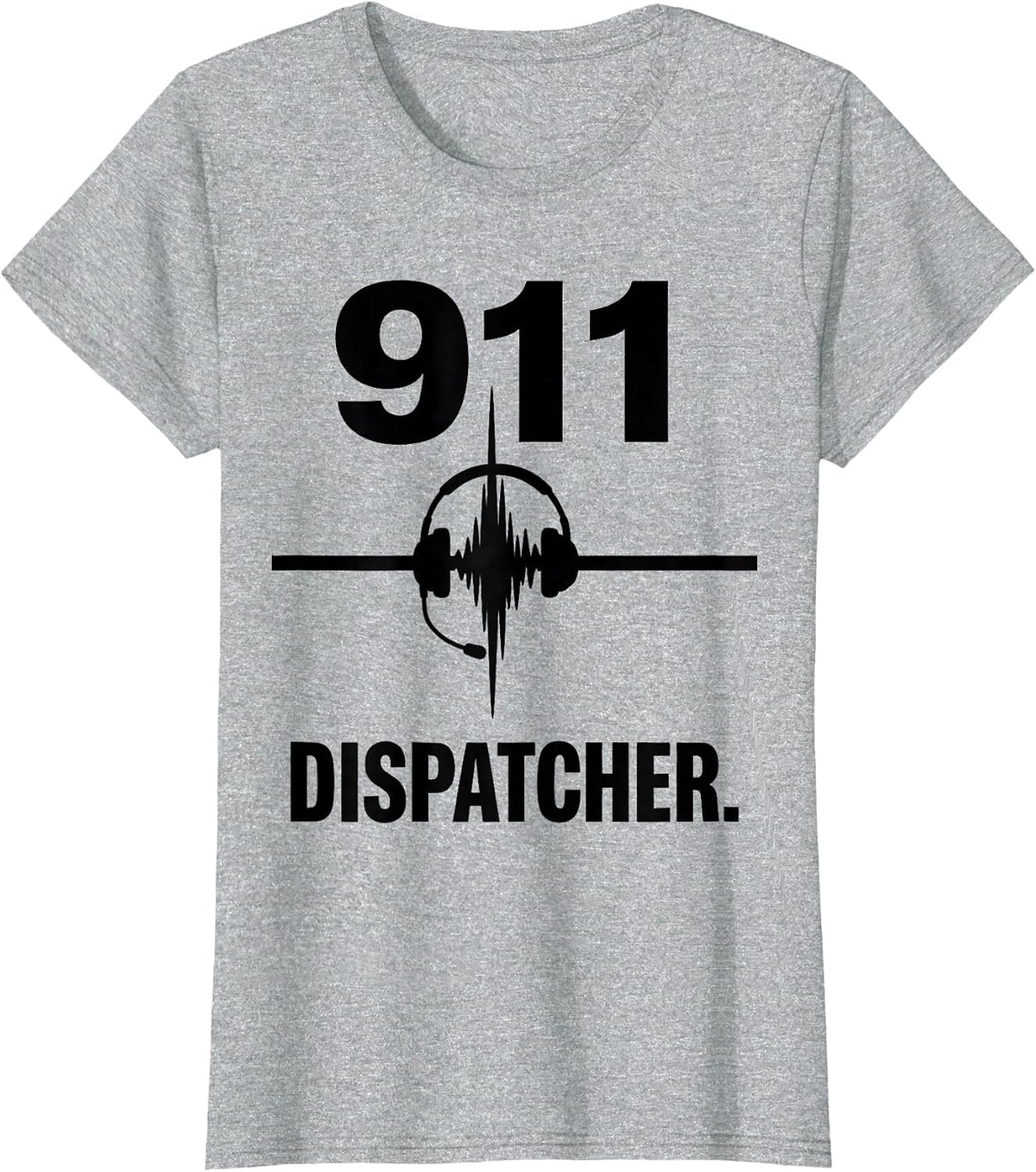 911 Dispatcher Emergency Services Worker Pulse Line Identity T-Shirt - Heather Grey